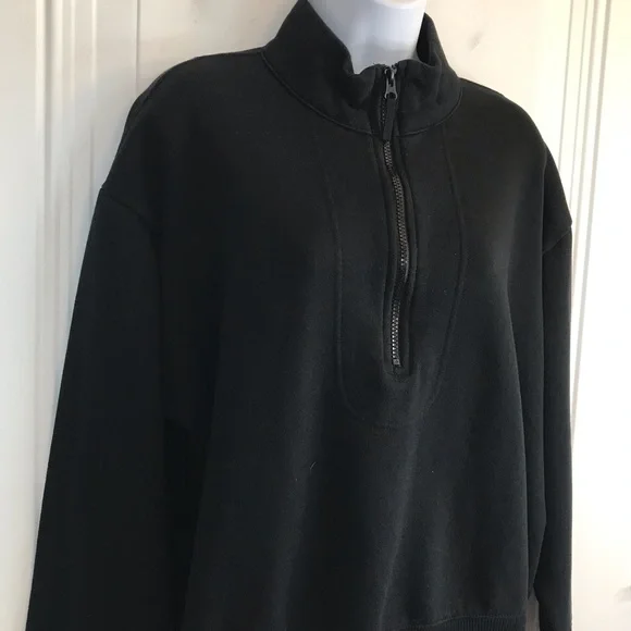 🔴 4/$15 A New Day Black mock neck 1/2 zip pullover sweatshirt size L in EUC - Picture 5 of 14